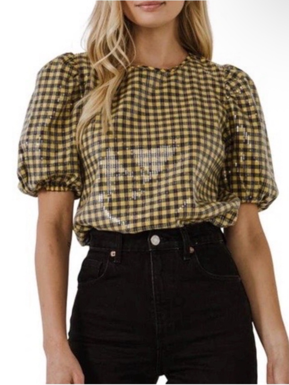 NWT English Factory Gingham Top Size M